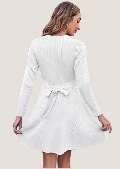 Women's Fall Winter Casual Dress Crewneck Long Sleeve A-Line Sweater (BUY 2 FREE SHIPPING!!!)