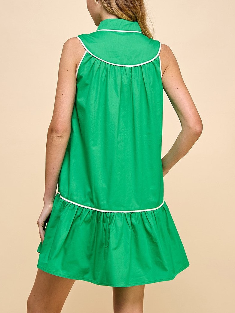 HOT SALE 🏈Game Day Sleeveless Contrast Collared Mini Dress