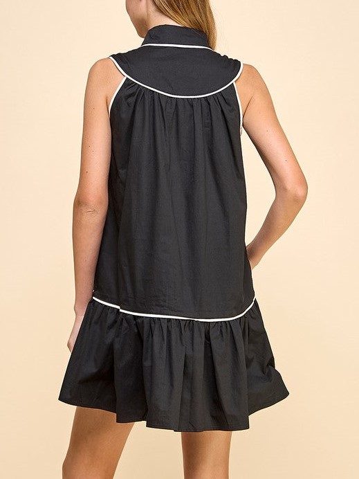 HOT SALE 🏈Game Day Sleeveless Contrast Collared Mini Dress