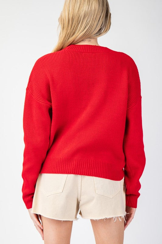 Merry Vibes Dolman Sleeve Knit Pullover Sweater (Final Days: Big Savings!!!)