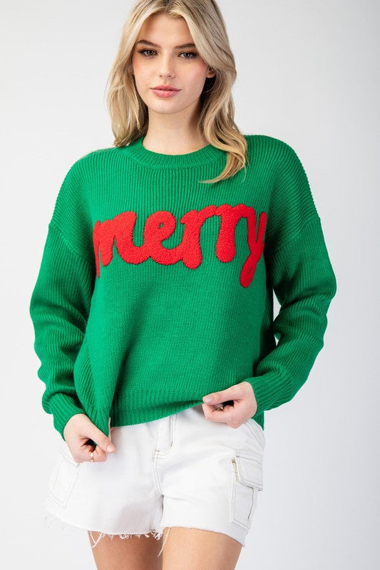 Merry Vibes Dolman Sleeve Knit Pullover Sweater (Final Days: Big Savings!!!)