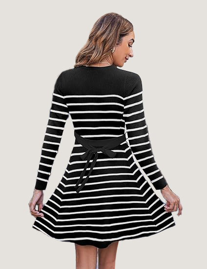 Women's Fall Winter Casual Dress Crewneck Long Sleeve A-Line Sweater (BUY 2 FREE SHIPPING!!!)