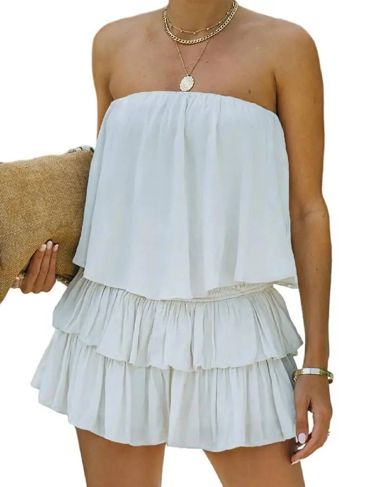 HOT SALE Women's Summer Style Off-The-Shoulder Smocked Romper