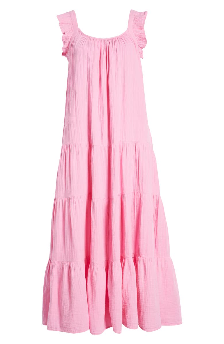 Ruffle Tiered Cotton Maxi Dress