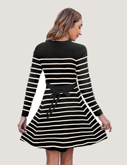 Women's Fall Winter Casual Dress Crewneck Long Sleeve A-Line Sweater (BUY 2 FREE SHIPPING!!!)