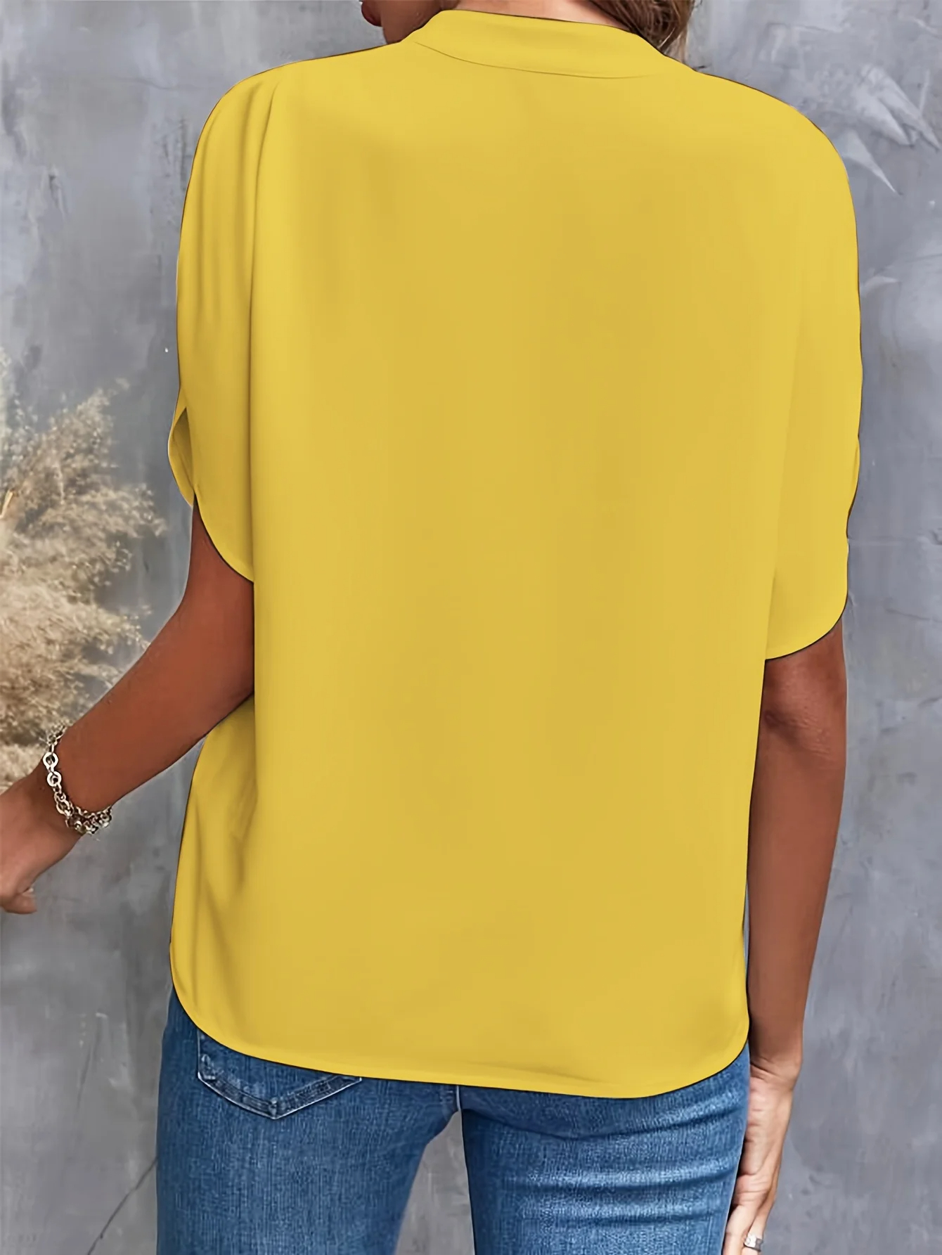 Women's Short Sleeve Solid Color Notch Collar Short Sleeve Shirt（Buy 3 Free Shipping）