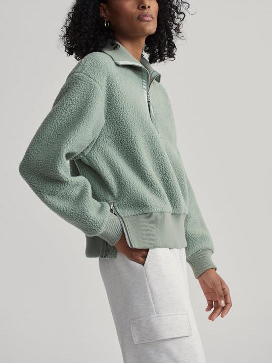  Women's Half Zip Oversized V Neck Fuzzy Knit Chunky Fleece