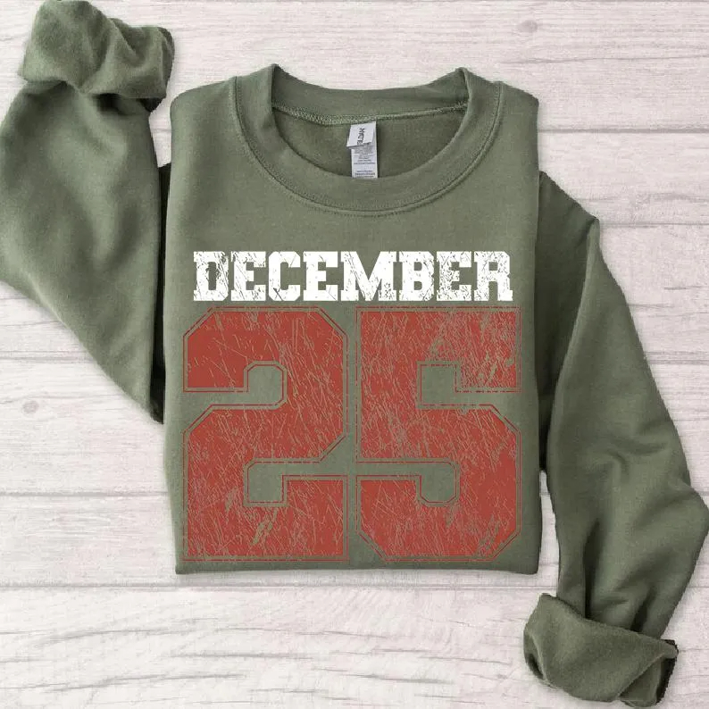 Retro December 25 Christmas Crewneck Sweatshirt