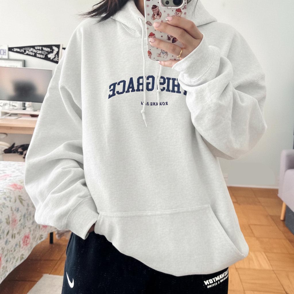 By His Grace Embroidered Christian Hoodie