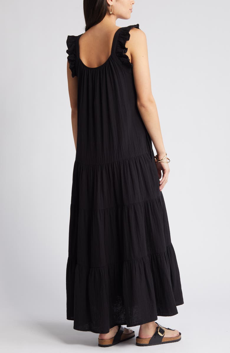 Ruffle Tiered Cotton Maxi Dress