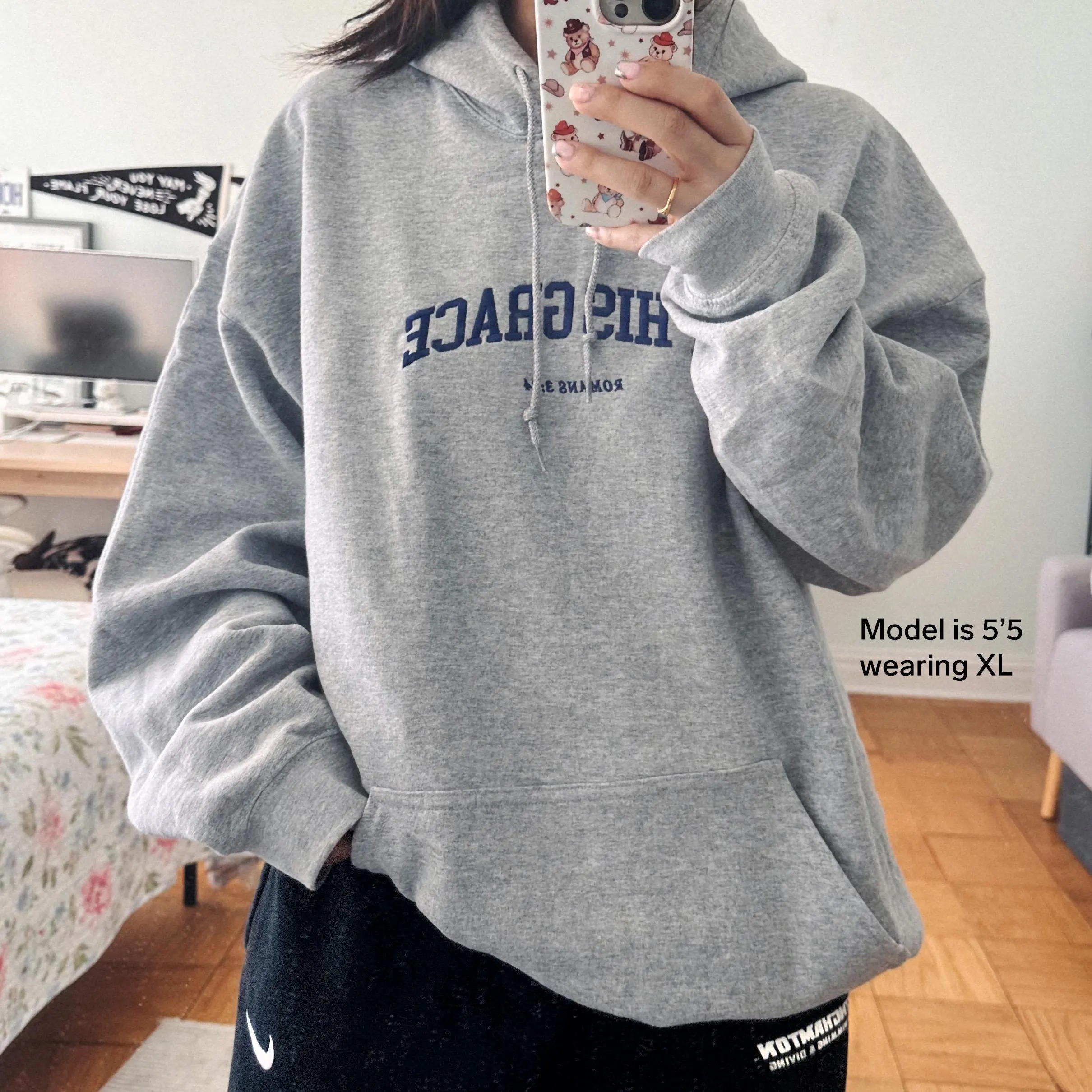 By His Grace Embroidered Christian Hoodie