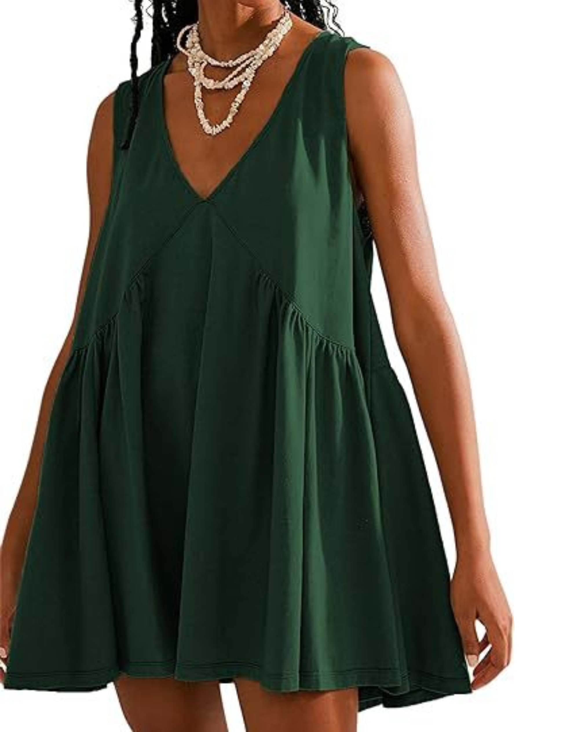 2024 New Women's Summer V-Neck Sleeveless Mini Dress (With Pockets)