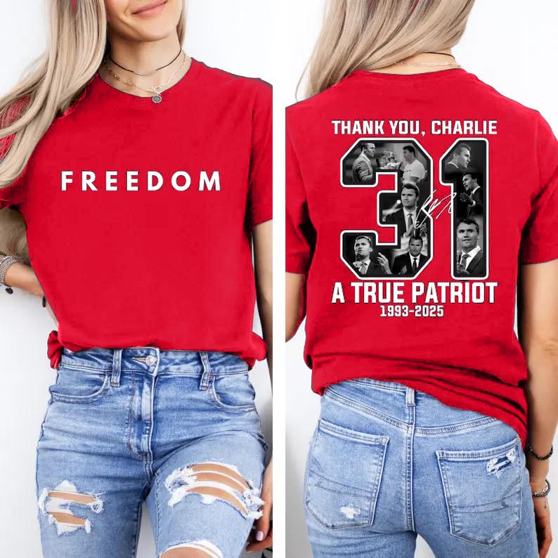 Justice for Charlie Kirk, Freedom Shirt Unisex T-Shirt (Buy 3 Free Shipping)