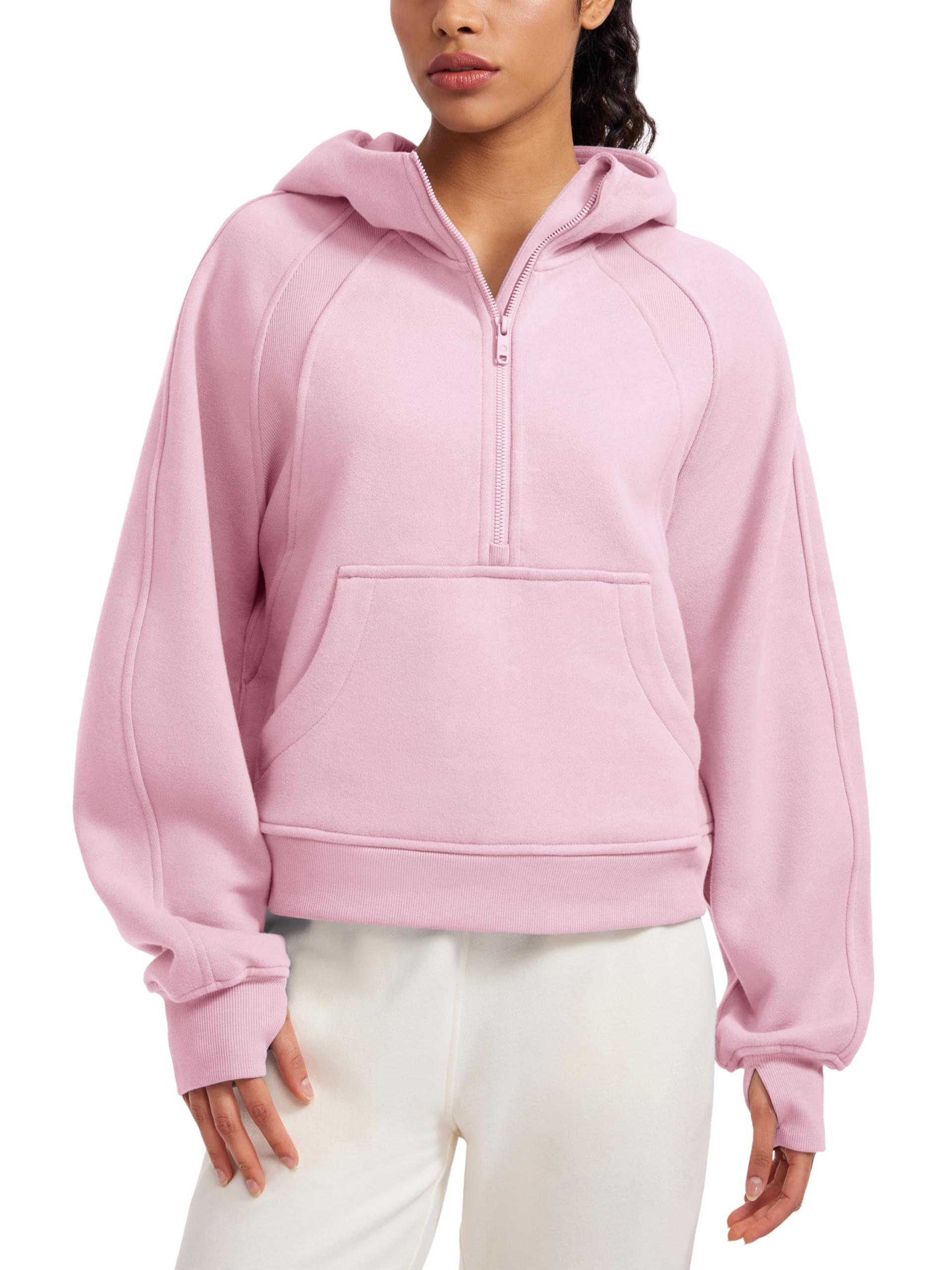 2024 Women's Fleece Cropped Hoodies Half Zip Lined Pullover (Buy 2 Free Shipping)