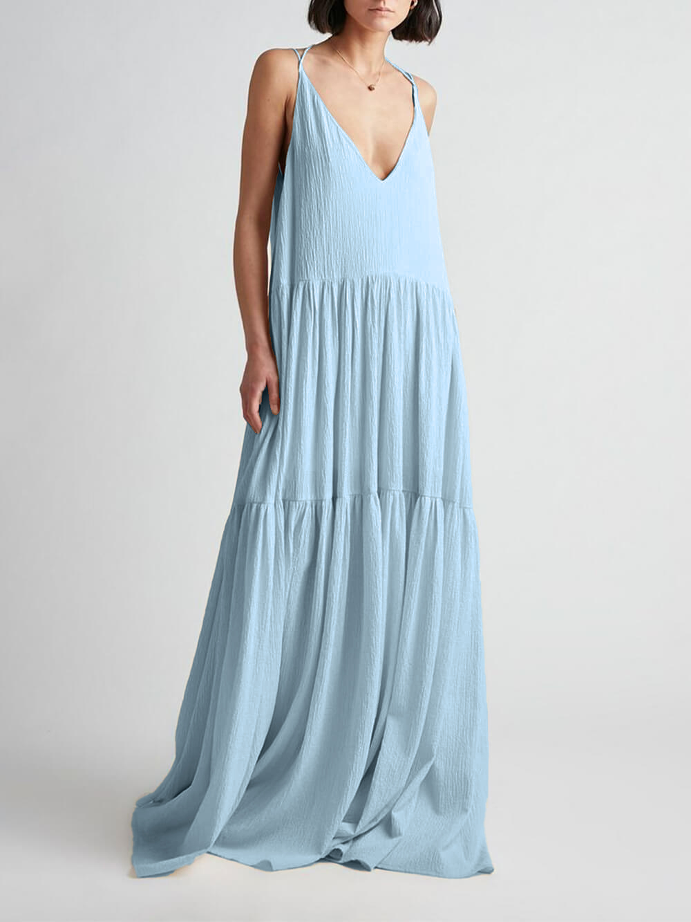 Hot Sale - 👗Elegant Resort Deep V-Neckline Strappy Maxi Dress (40% 0FF TODAY)
