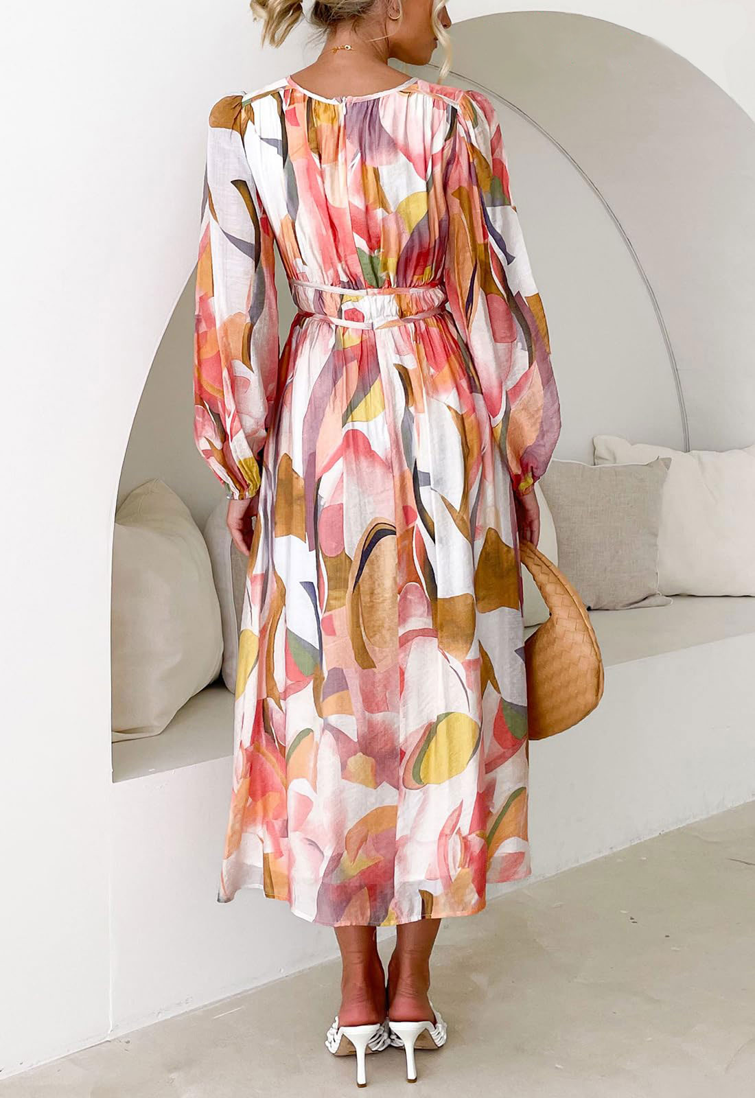⏰Women's 2024 Long Sleeve Boho Floral Maxi Dress-hivebabe.com