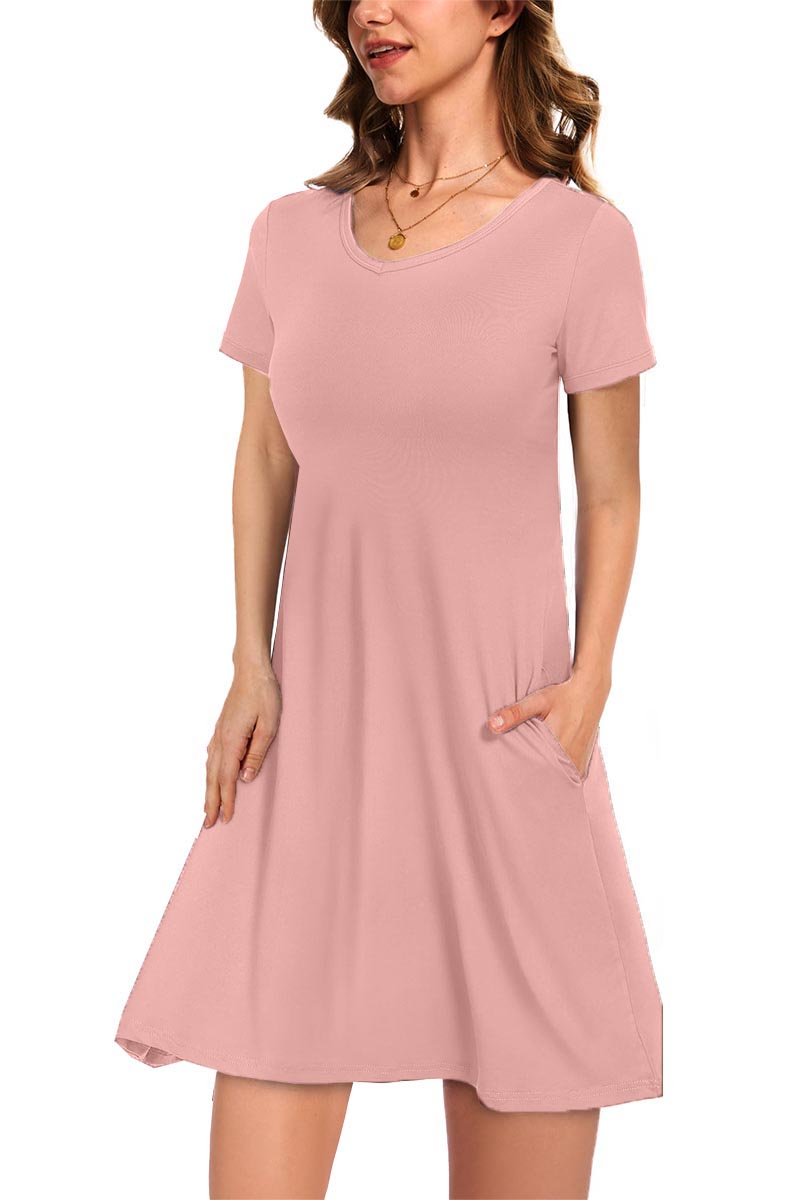 HOT SALE Women's Casual T-Shirt Dress with Pockets