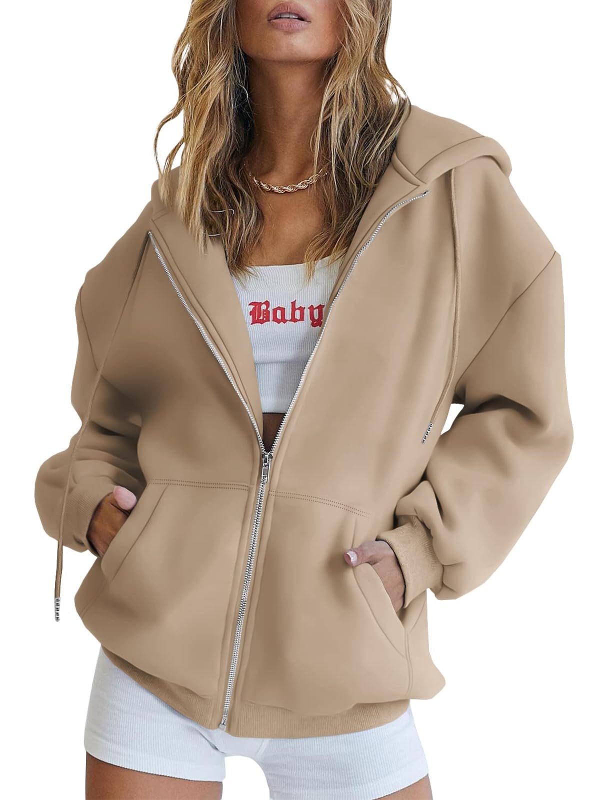 HOT SALE Womens Zip Up Hoodies Oversized Sweatshirts