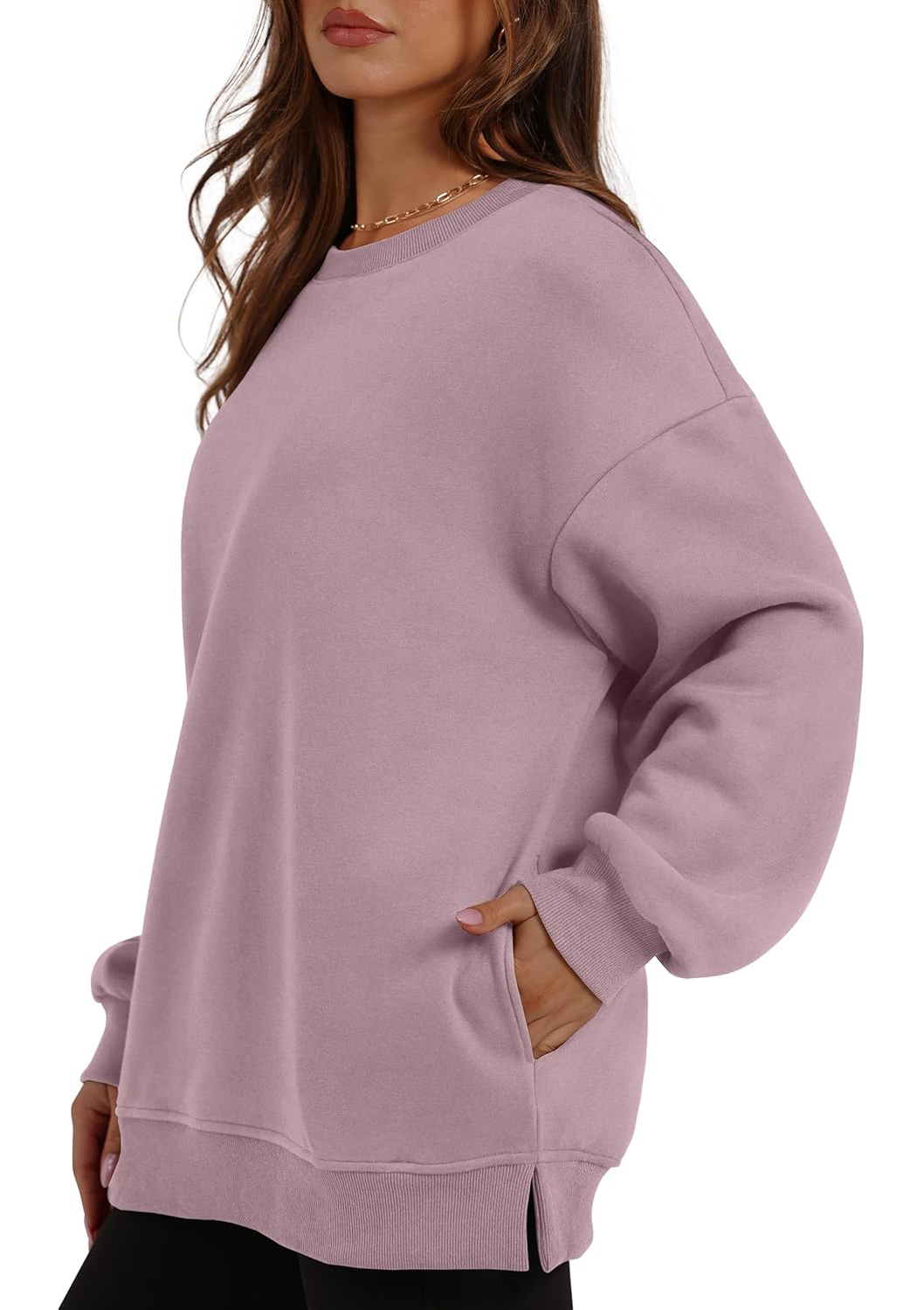 Women's Oversized Crewneck Pullover Sweatshirts with Pocket
