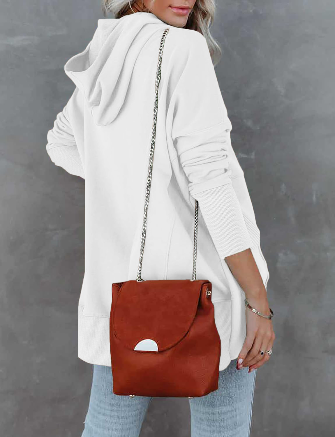 Women's Oversized Button Collar Long Sleeve Sweatshirt With Pocket (BUY 2 FREE SHIPPING)