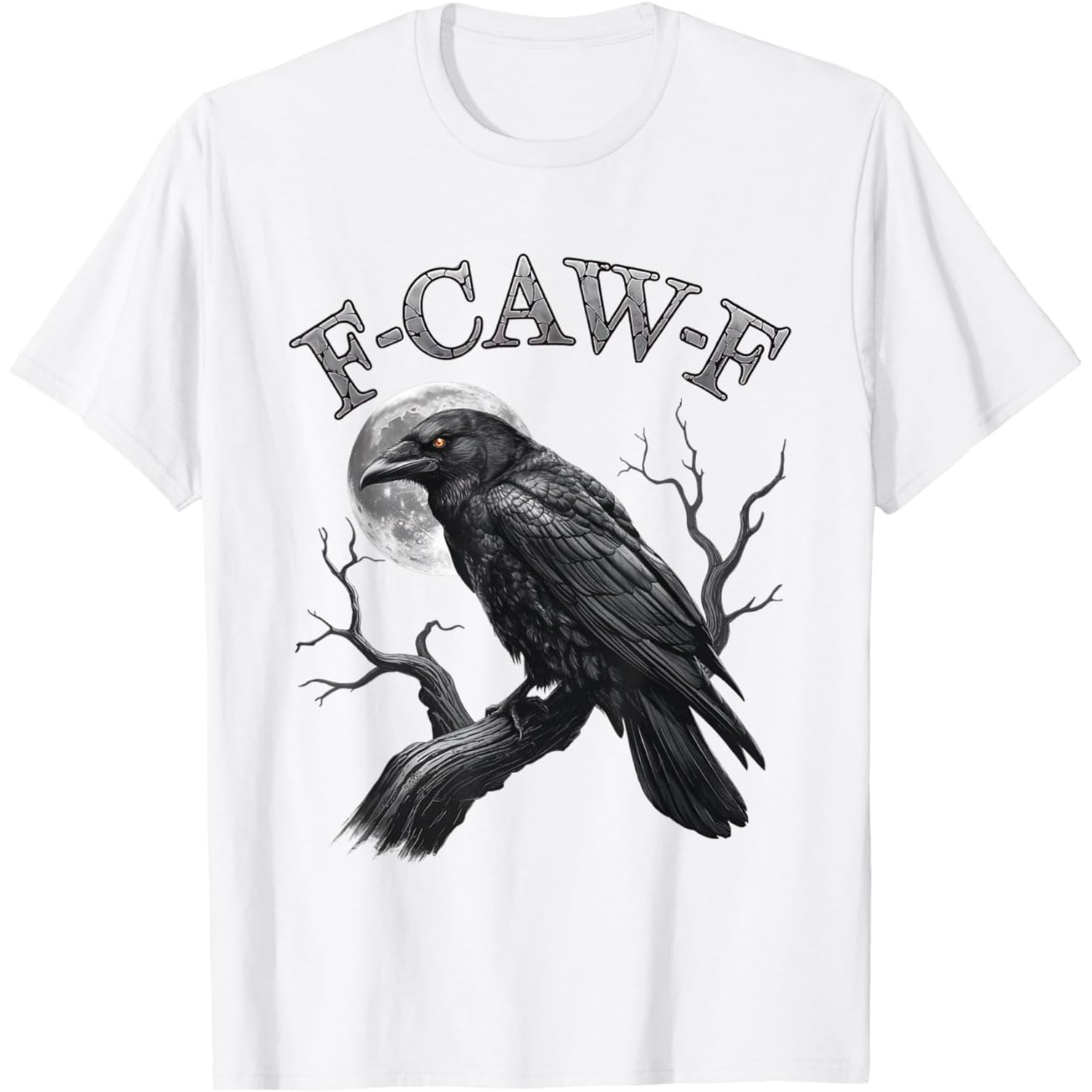 F-Caw-F Humorous Black Crow Moon Gothic T-shirt