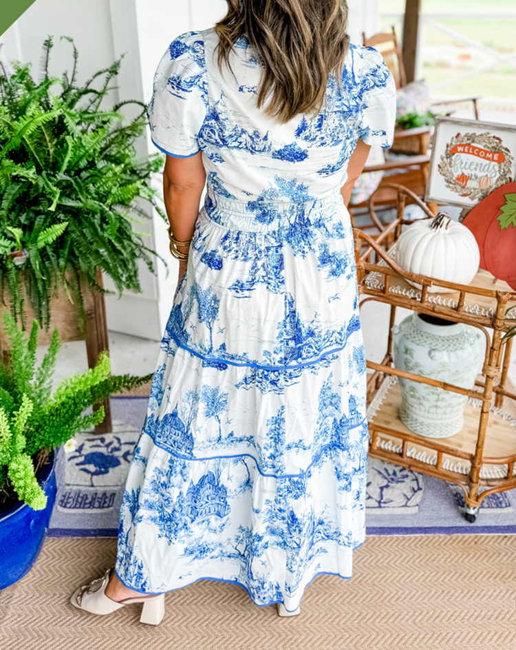 Classic Charm Toile Maxi Dress