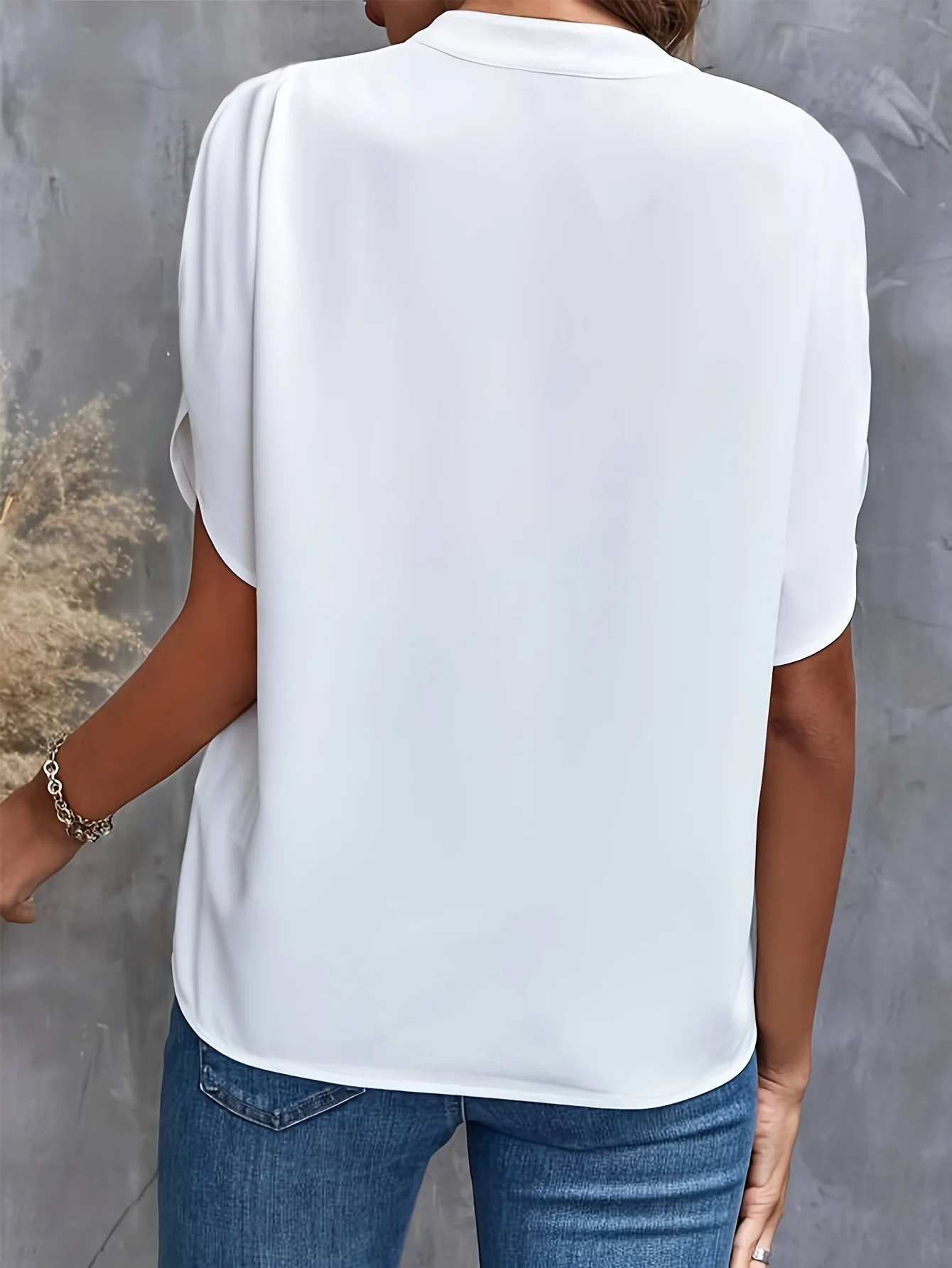 Women's Short Sleeve Solid Color Notch Collar Short Sleeve Shirt（Buy 3 Free Shipping）