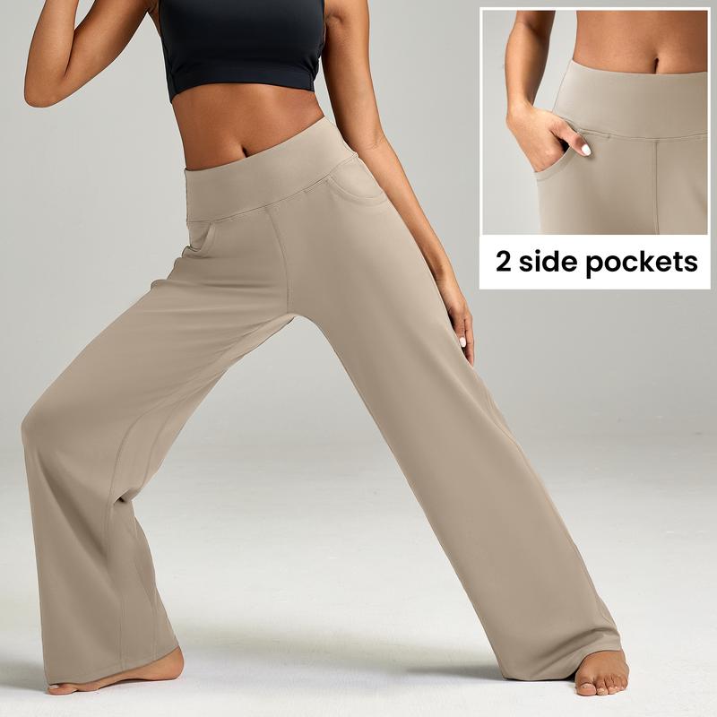 High Waisted Loose Wide Leg Yoga Pants   Lounge Casual Work Pants