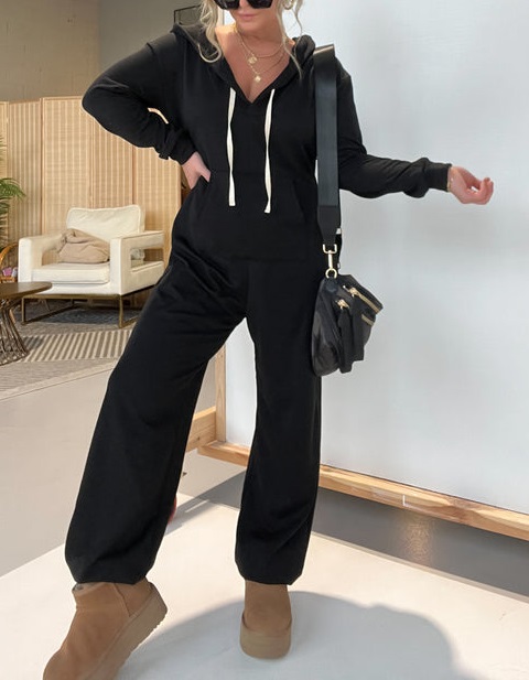 Cozy Days French Terry Jumpsuit (Buy 2 Free Shipping)-hivebabe.com