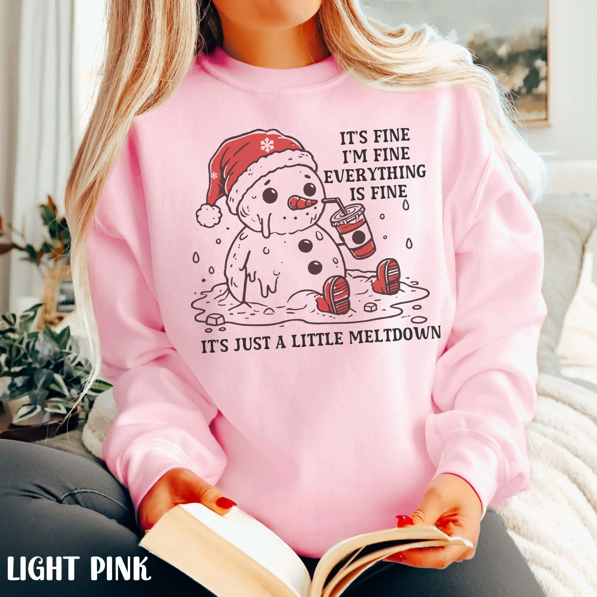 It's Fine I'm Fine Snowman Meltdown Funny Sweatshirt