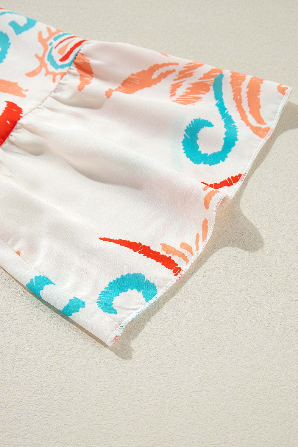 Women's Print Boho Button 3/4 Sleeve Tiered Babydoll Dress