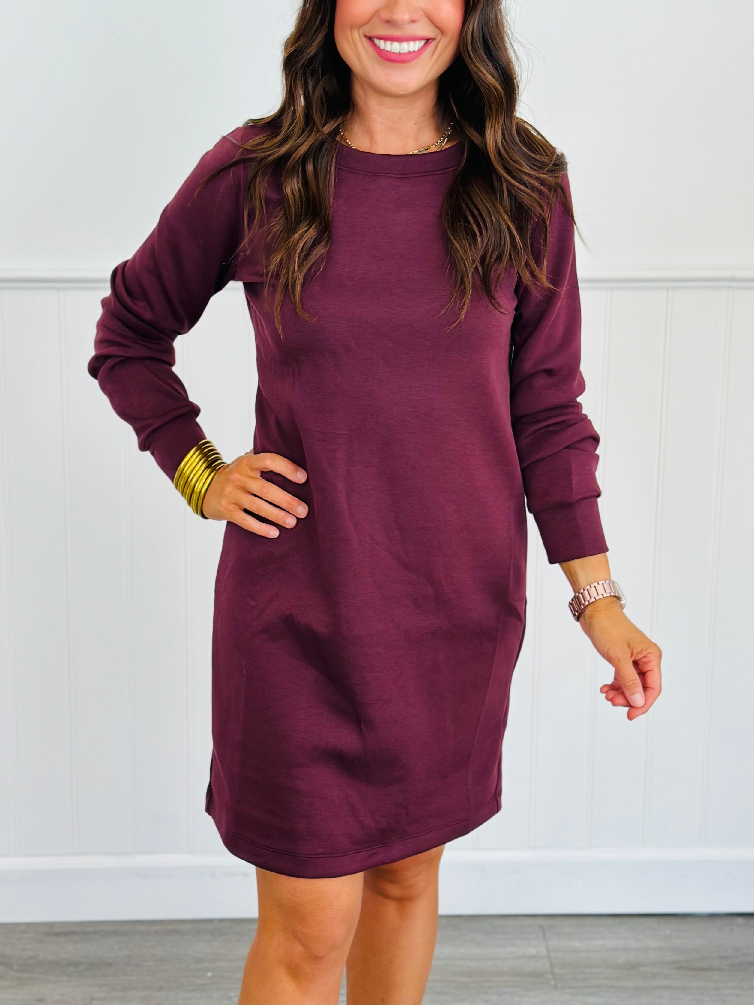 Get Comfy Long Sleeve Casual Mini Dress