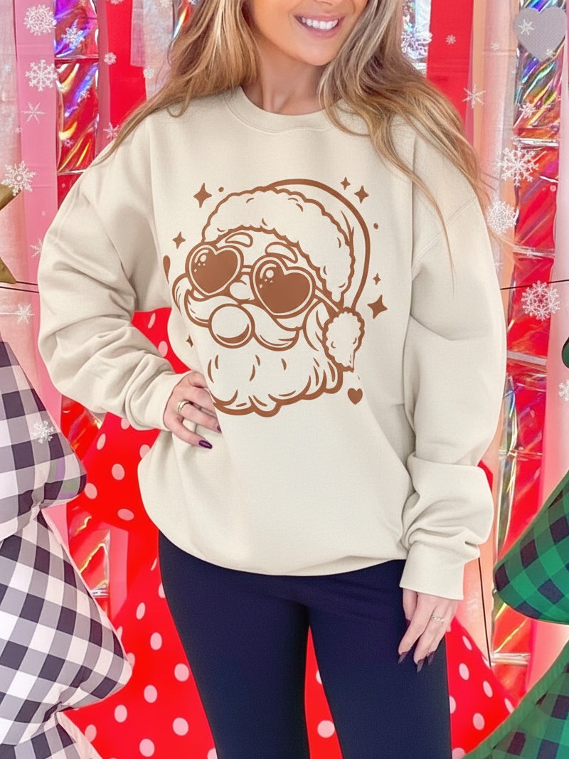 Funky Pink Santa Christmas Sweatshirt