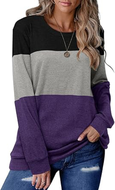 Women's Round Neck Colorblock Casual Top(Buy 2 Free Shipping)