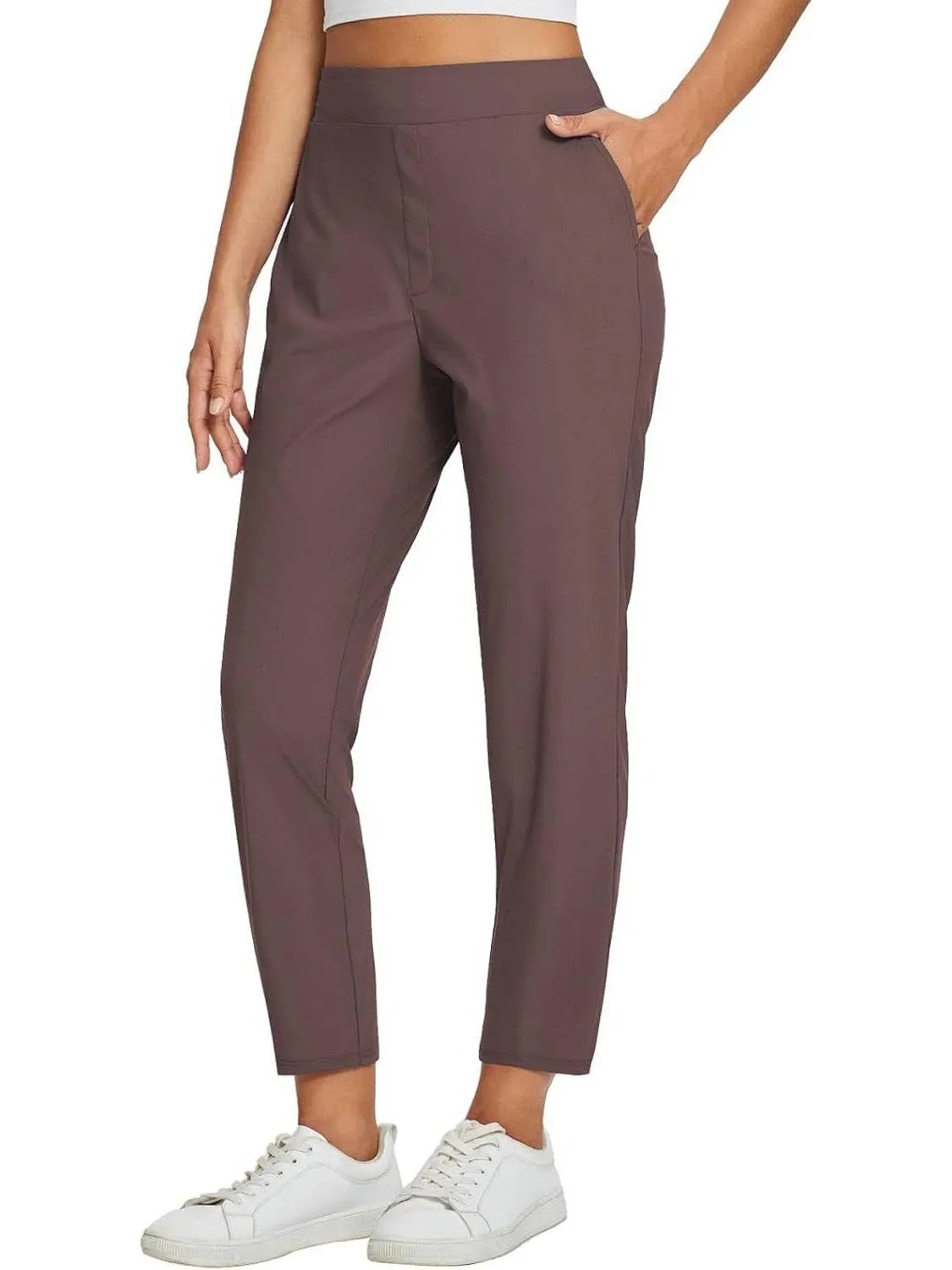 HOT SALE Women's Travel Pants Lightweight Anklle Dresss Pants With Zipper Pockets Summer UPF50