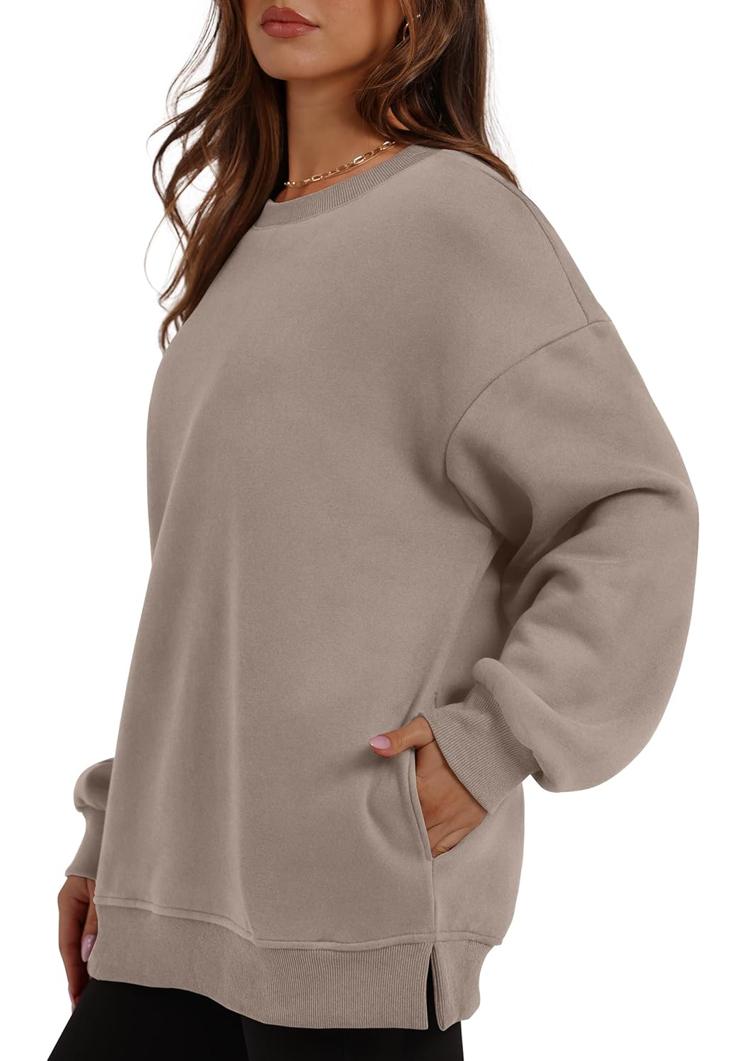 Women's Oversized Crewneck Pullover Sweatshirts with Pocket