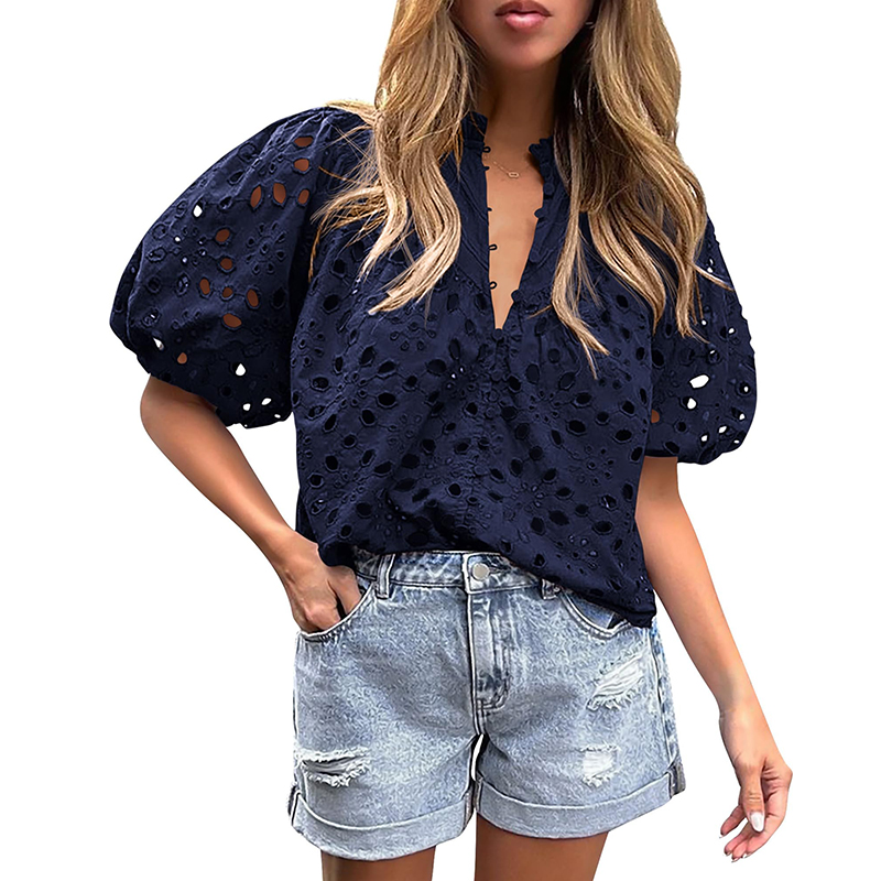 Women's Summer V-Neck Hollow Lace Top✨BUY 2 FREE SHIPPING✨
