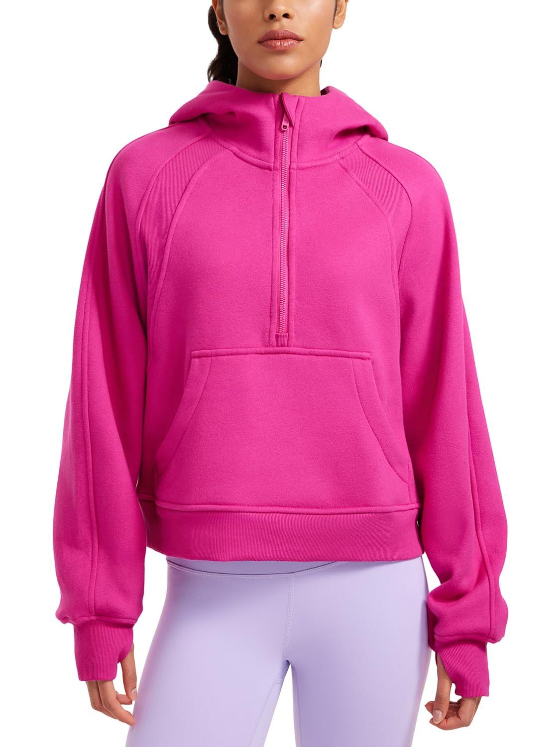 2024 Women's Fleece Cropped Hoodies Half Zip Lined Pullover (Buy 2 Free Shipping)