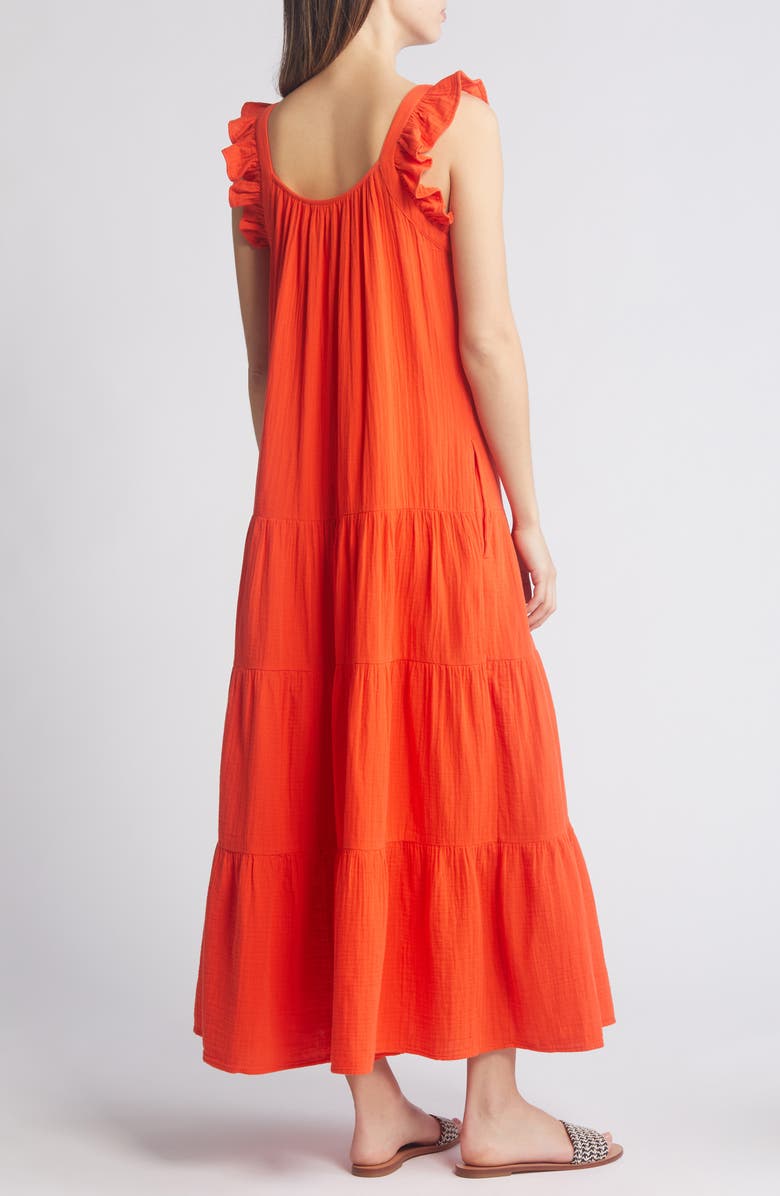 Ruffle Tiered Cotton Maxi Dress