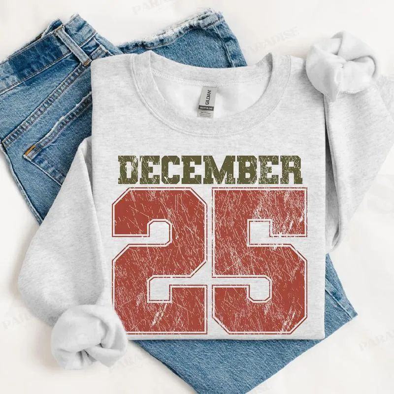 Retro December 25 Christmas Crewneck Sweatshirt