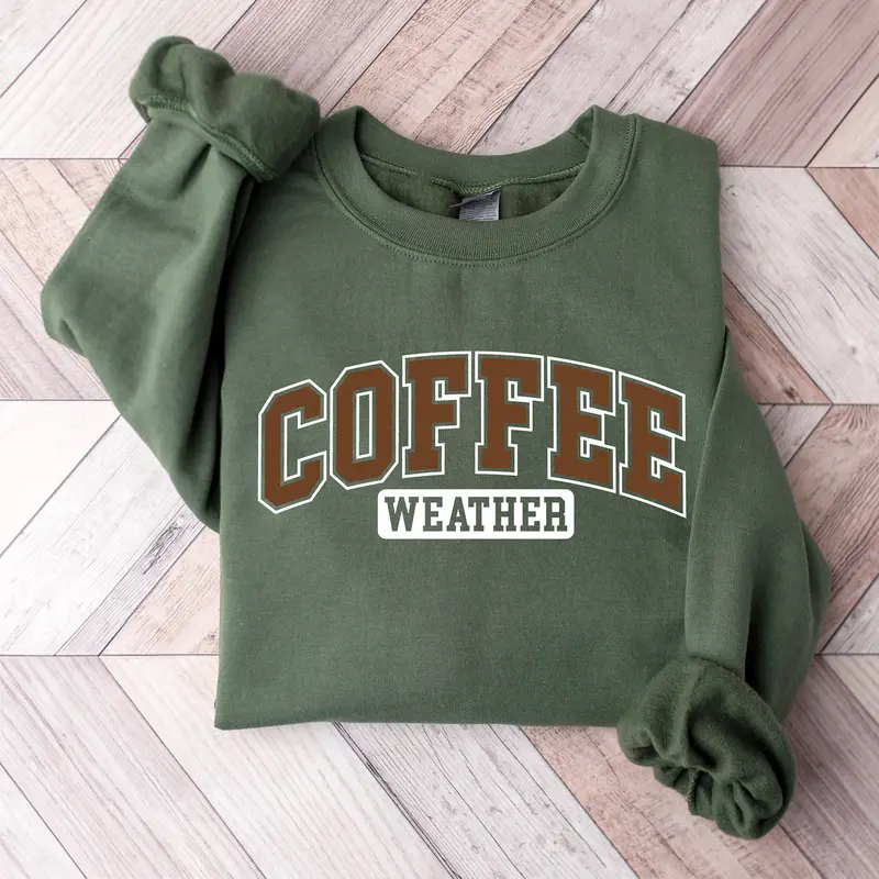 "Coffee Weather" Retro Crewneck Sweatshirt