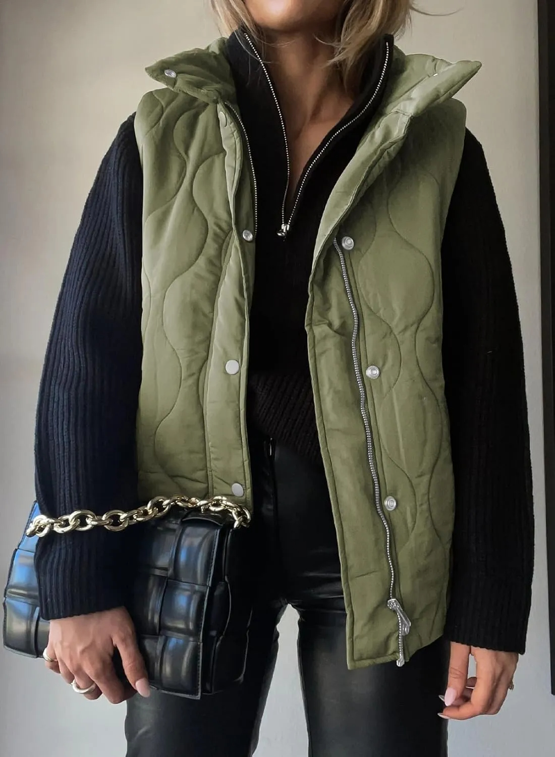 HOT SALE Women's Lightweight Quilted Stand Collar Sleeveless Jackets