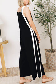 Scuba Contrast Stripe Jumpsuit 