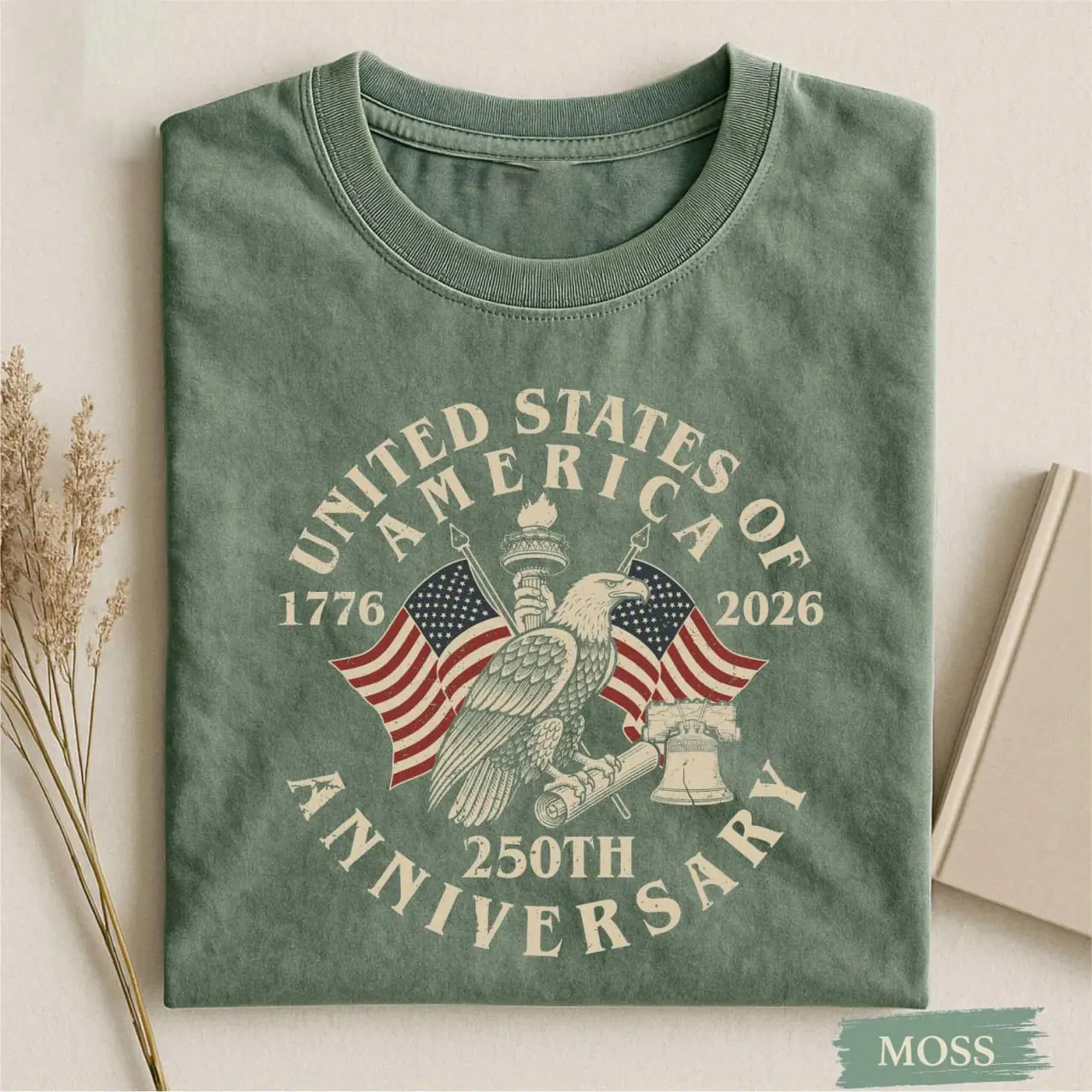 USA 250th Anniversary Printed Vintage T-Shirt