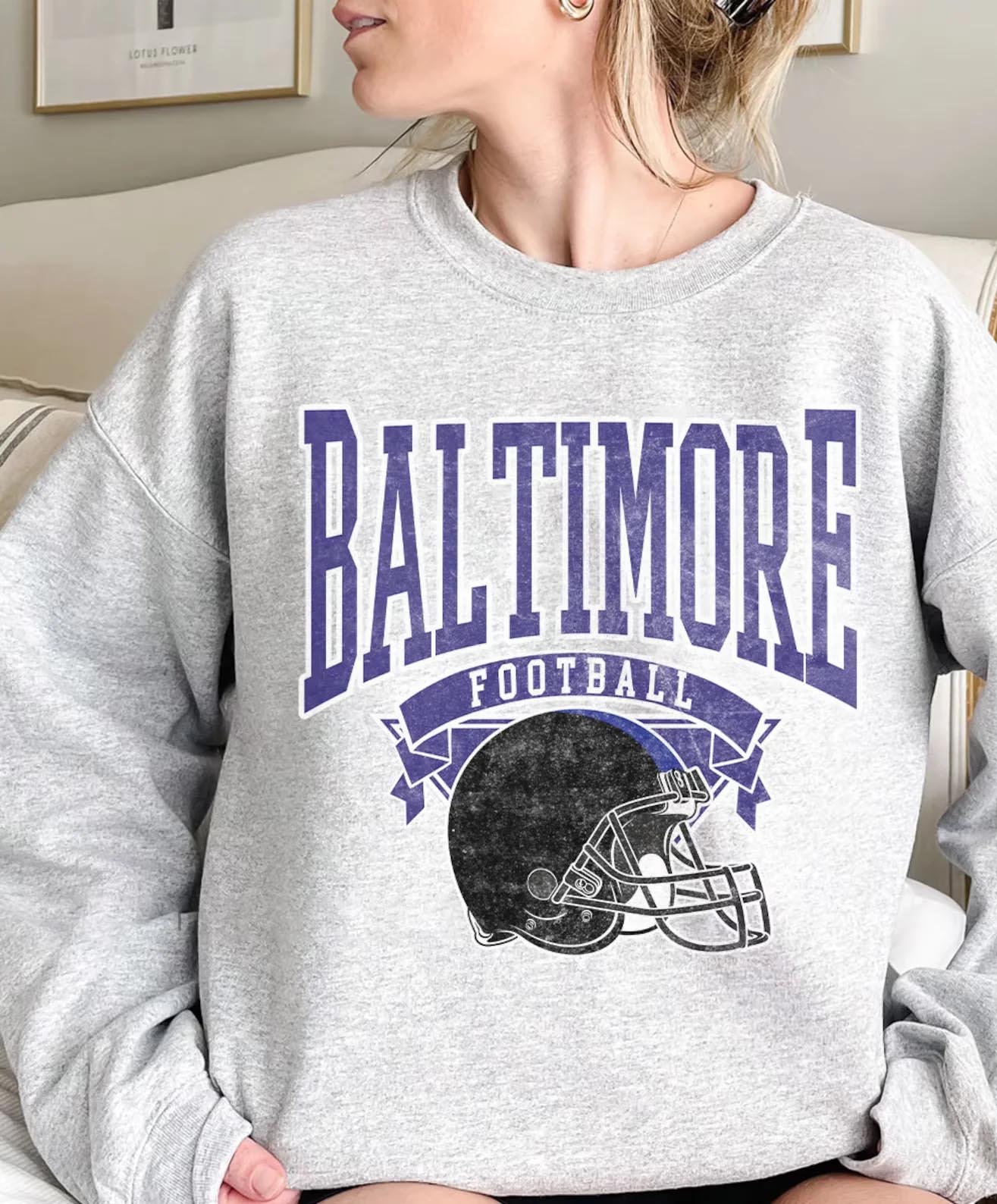 Vintage Retro Hometown Football Pullover Sweatshirt