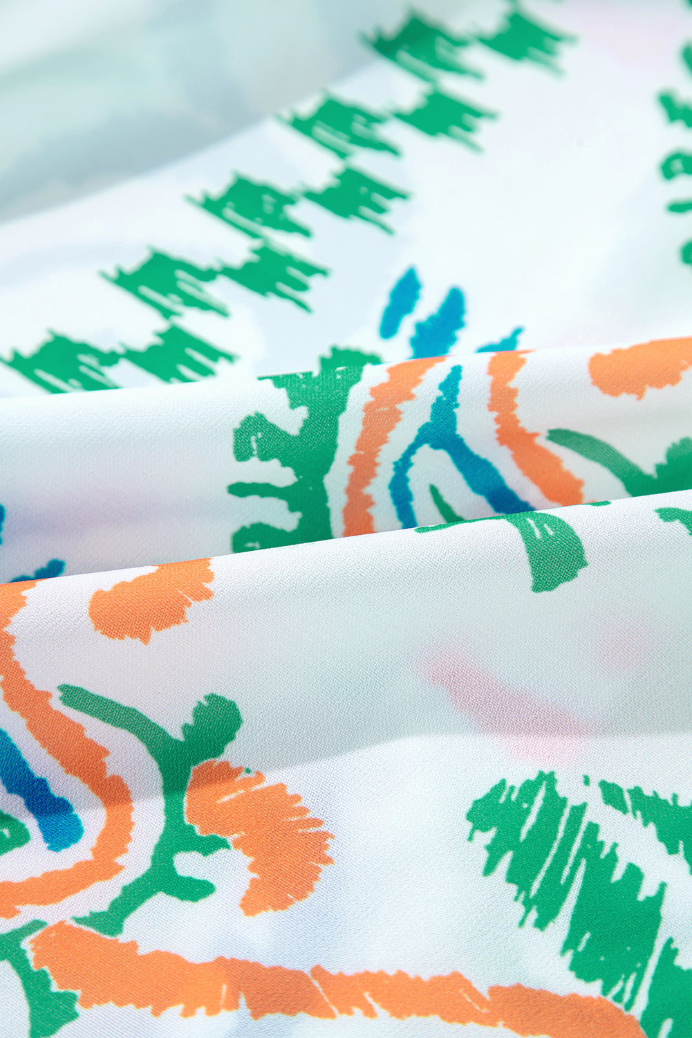 Women's Print Boho Button 3/4 Sleeve Tiered Babydoll Dress