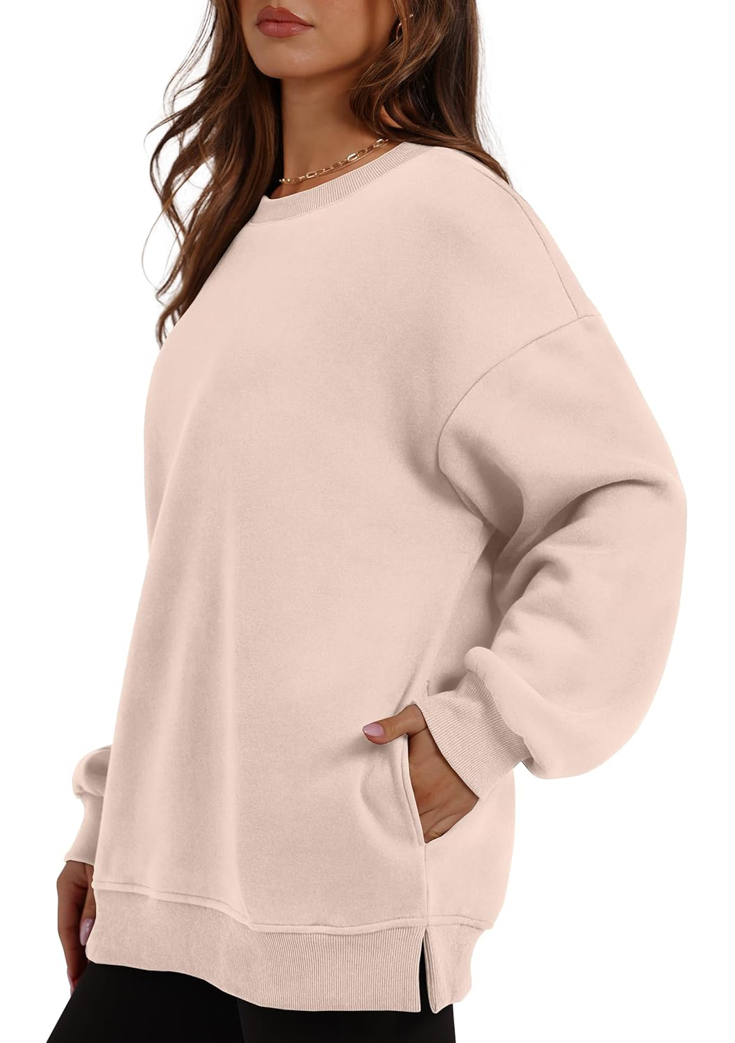 Women's Oversized Crewneck Pullover Sweatshirts with Pocket