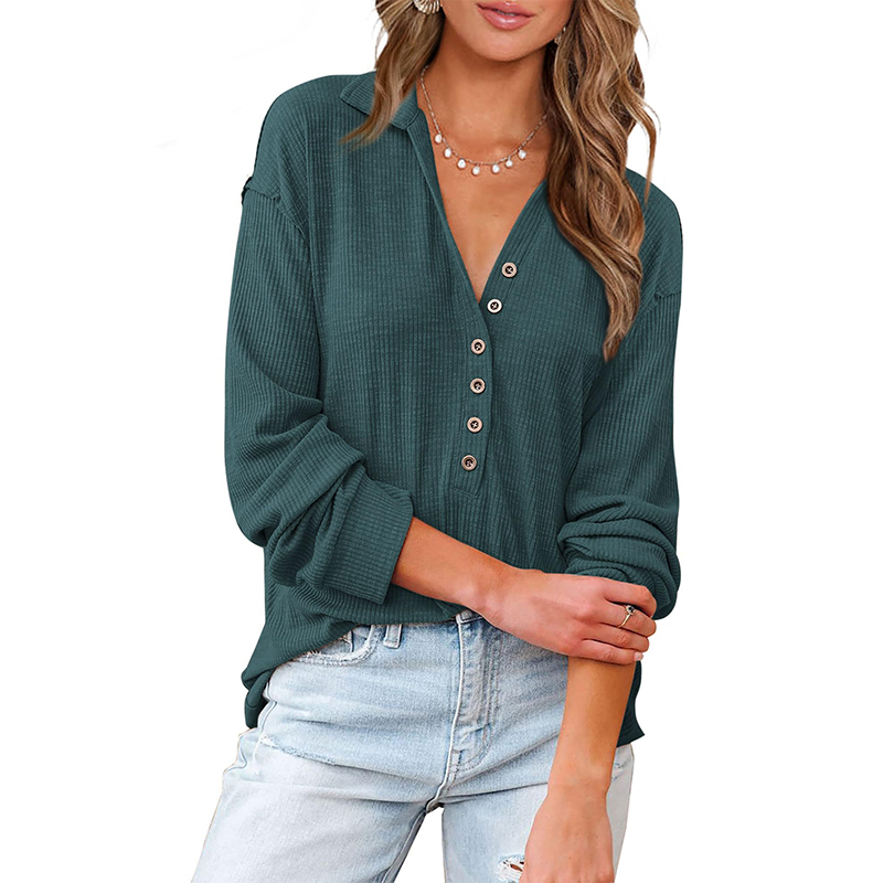 Women's Casual Button Down V Neck Blouses[BUY 2 FREE SHIPPING]