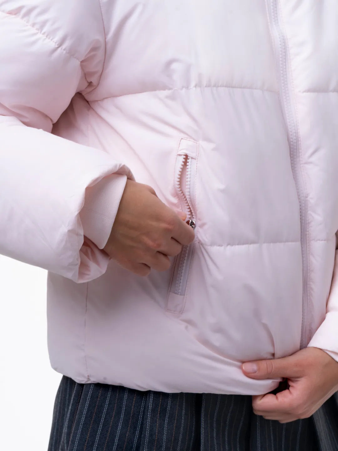 Women's Faux Fur Lined Short Puffer Jackets with Removable Hood