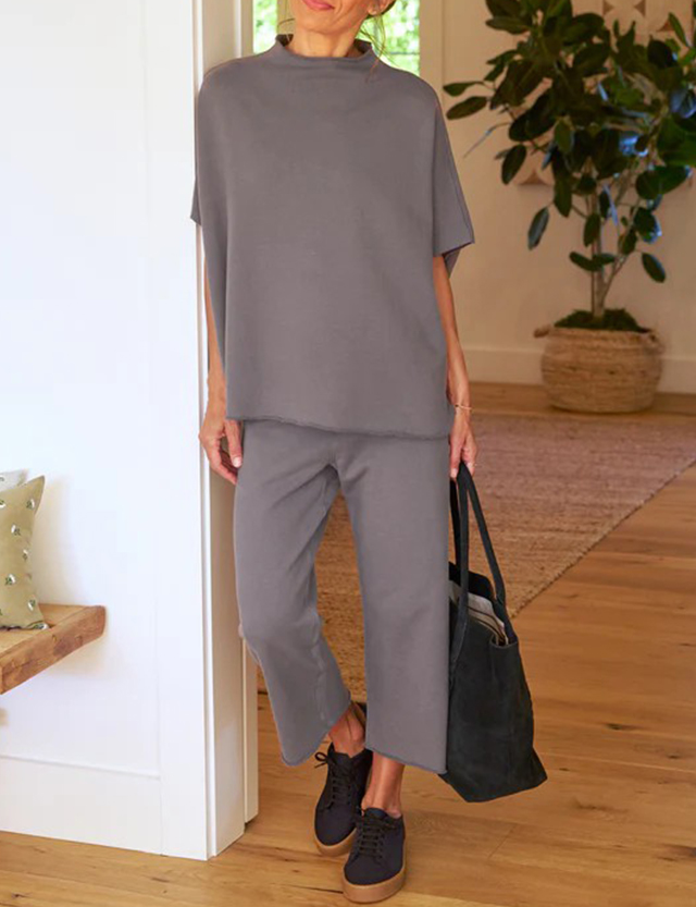 2024 New Women's 3/4 Batwing Sleeve Capelet Wide Leg Pants Set(Buy 2 10% OFF)